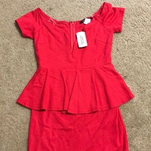 Red peplum dress